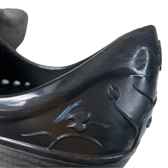 Dansko Pixie Black Floral Embossed Rubber Clogs Shoes Women's Size 37 - Picture 14 of 14